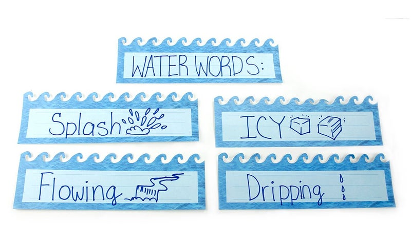 Hygloss Products Die-Cut Name Plate - Great Teaching Tool - Perfect for Labeling in Classroom & Other Uses - Ocean Waves - 9.5 x 3 inches -(45557), Medium, Blue, 30 Count - Image 2